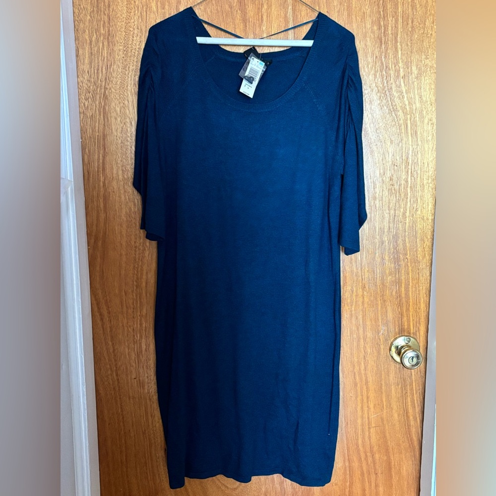Attention Navy Blue Midi Dress